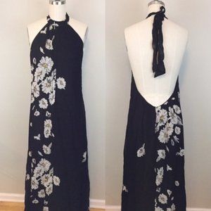 RARE REFORMATION Daisy Floral Print Halter Gown